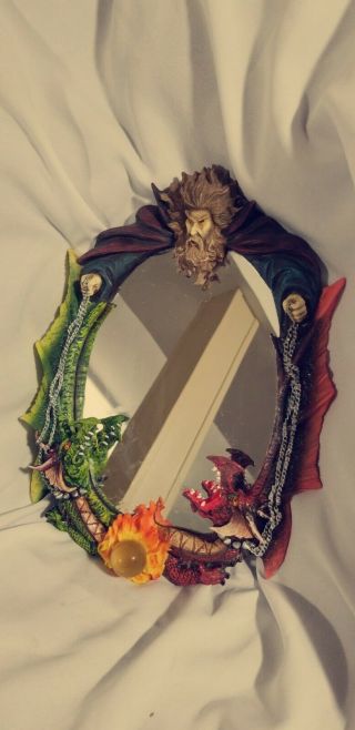 Vintage Unique Dragon And Wizard Mirror