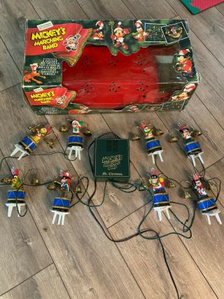 1992 Mr Christmas Disney Mickey’s Marching Band Musical Bells Box