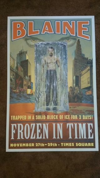 Signed David Blaine Frozen In Time Poster