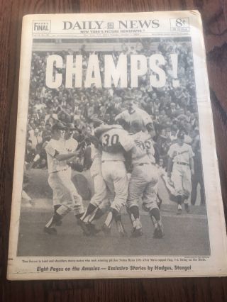 York Mets Win 1969 World Series York Daily News Newspaper Nolan Ryan