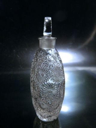 R.  Lalique LILAS by Worth PERFUME BOTTLE Clear Daisies Moulded ca.  1937 5.  25 