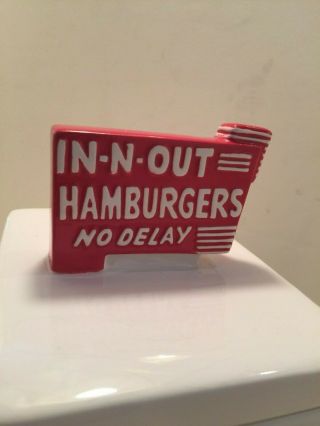 IN - N - OUT BURGER COOKIE JAR 2007 EMPLOYEE CHRISTMAS GIFT - RARE 4