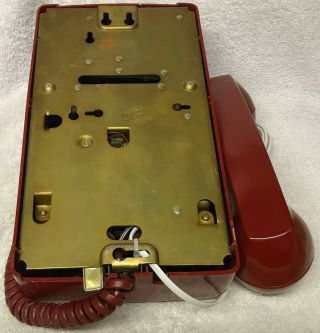 Vintage 1950s WESTERN ELECTRIC A/B 554 12 - 58 RED Rotary Dial Wall Mount Phone 6