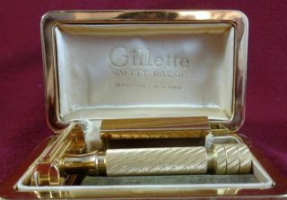 GILLETTE GOLD 430030 SAFETY RAZOR W/BOX. 2