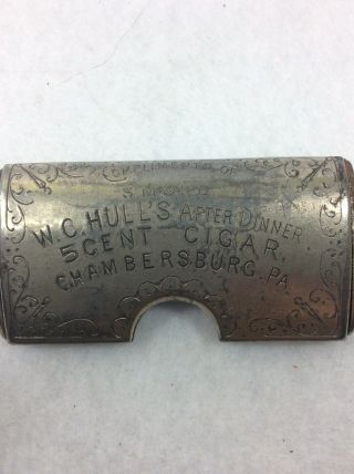 Vintage Advertising 5 Cent Cigars Match Safe/holder,  Chambersburg,  Pa