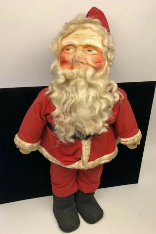 Wonderful Old 1930s Felt Santa Doll 24 Inches Tall