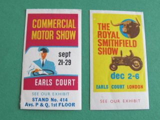 Cinderella Labels Stamps Motor Show Tractor Earls Court
