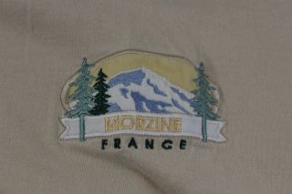 Large Tan Morzine France Embroidered T Never Worn