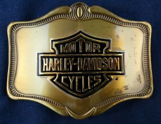 Vintage 1978 Harley Davidson Motor Cycles Bass Belt Buckle