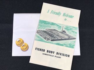 Vtg 1954 General Motors Gm Fisher Body Division Janesville Wisconsin Brochure