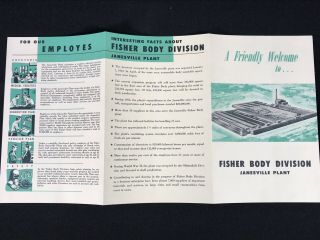 Vtg 1954 General Motors GM Fisher Body Division Janesville Wisconsin Brochure 3