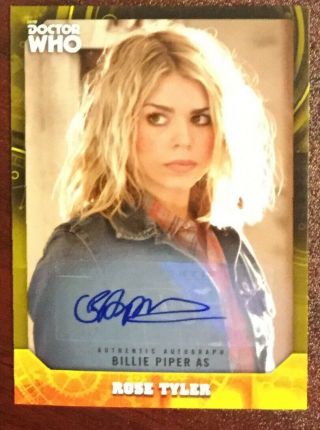 2017 Doctor Who Signature Series Billie Piper Yellow Autographed Card D To 25