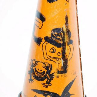 Scary loud tin Siren Horn noisemaker Halloween decoration Germany 1930’s Rare 7