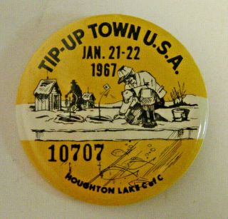 3 Tip - Up Town USA Pin 1964 1967 1969 Snowmobile Race Grand Prix Houghton Lake MI 3