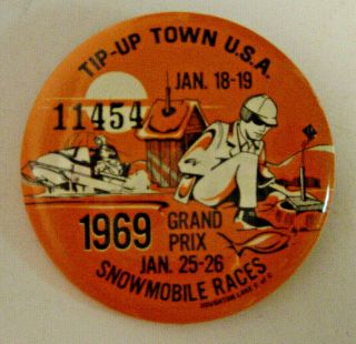 3 Tip - Up Town USA Pin 1964 1967 1969 Snowmobile Race Grand Prix Houghton Lake MI 4