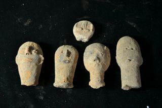 5 Bura Culture Terracotta Heads - 3rd - 11th Century Ad - Niger,  Africa