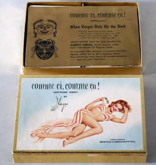 1940s Complete Gift Boxed Double Set Of Vargas Girl Playing Cards Pin - Up