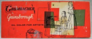 Grumbacher Artists Oil Paints Chart Advertising Sales Brochure Guide Vintage