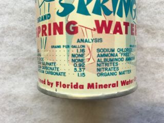 Palm Springs Vintage Canned Spring Water,  1950’s,  Orange City Florida 2