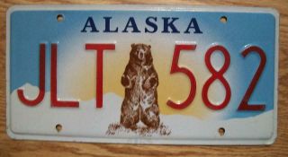 Single Alaska License Plate - 2015 - Jlt 582 - Kodiak Bear