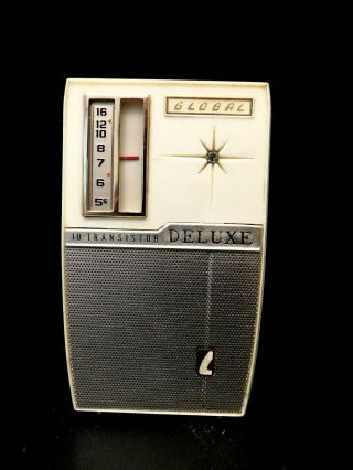 Vintage 1950s Jet Age " Global " Vintage Miniature Antique Old Transistor Radio