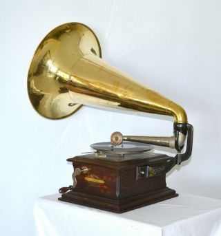 ZONOPHONE CONCERT GRAND PHONOGRAPH WITH LARGE HORN - WE SHIP WORLDWIDE 3
