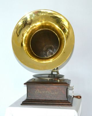 ZONOPHONE CONCERT GRAND PHONOGRAPH WITH LARGE HORN - WE SHIP WORLDWIDE 5