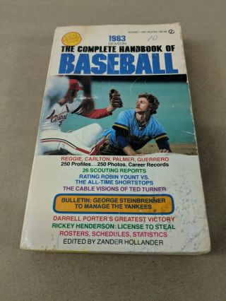 1983 Soft Cover Book The Complete Handbook Of Baseball - Signed H6