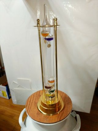 Galileo/archimedes Six Bubble Thermometer W/brass Tiered Stand