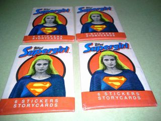 1983 Superman (4 Pks) /1984 Topps Supergirl (4 Pks) Sticker/storycards