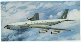 Airline Issue Postcard - Sabena Boeing 707