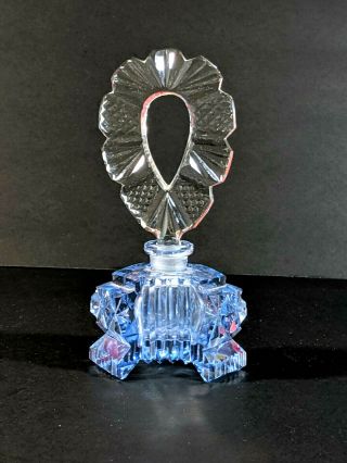 Vintage Cut Glass Perfume Bottle Tall Stopper Made In Czechoslovakia From Estate