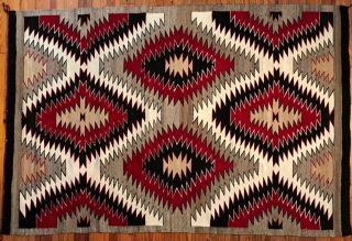 A Real Smoker of a NAVAJO RED MESA EYEDAZZLER RUG,  Untouched & 10