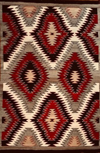 A Real Smoker of a NAVAJO RED MESA EYEDAZZLER RUG,  Untouched & 11