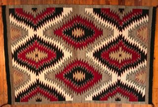 A Real Smoker of a NAVAJO RED MESA EYEDAZZLER RUG,  Untouched & 6