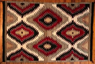 A Real Smoker of a NAVAJO RED MESA EYEDAZZLER RUG,  Untouched & 7
