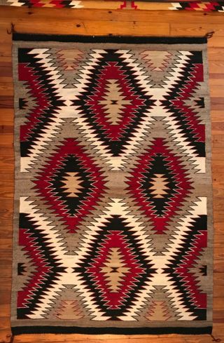 A Real Smoker of a NAVAJO RED MESA EYEDAZZLER RUG,  Untouched & 8