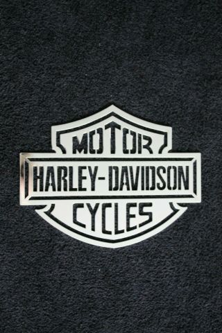 Harley Davidson Motor Cycles Logo Emblem Advertising Sign,  Chrome Wall Decor