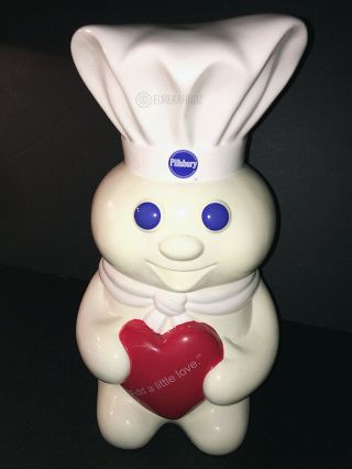 Pillsbury Doughboy Cookie Jar " Add A Little Love " Red Heart Rare Collectible