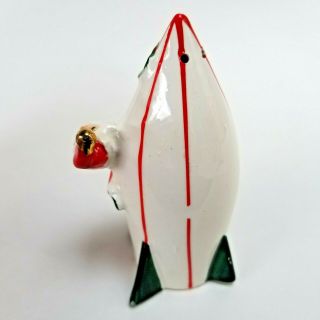 Holt Howard Santa In Rocket Christmas shaker single ceramic RARE Hard to find 8