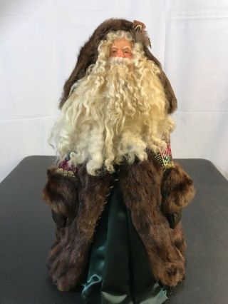 19” Emerald Fur Santa Claus Tree Topper