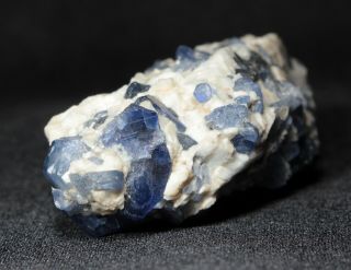 Deep Blue Sapphire Crystals in Matrix from Mogok,  Myanmar (Burma) - 4.  5 cm 3