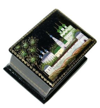 Suzdal Handmade Miniature Palekh Collectible Russian Keepsake Lacquer Box