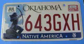 Oklahoma Native America Graphic License Plate Automobile Car Tag American Indian
