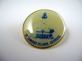 Vintage Collectible Pin: St.  Simons Island,  Georgia Lighthouse