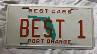Best Cars 1 Dealer Metal License Plate Port Orange Florida