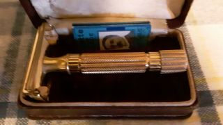 VINTAGE GILLETTE GOLD ARISTOCRAT SAFETY RAZOR - USA MADE - With box - 3