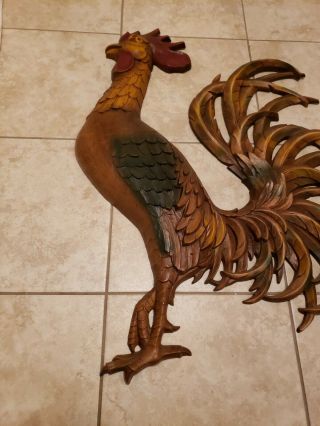Vtg MCM 1959 Syroco Extra Large Wall Plaque Hanging Rooster Chicken Mid Century 4