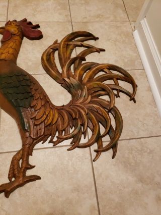 Vtg MCM 1959 Syroco Extra Large Wall Plaque Hanging Rooster Chicken Mid Century 5