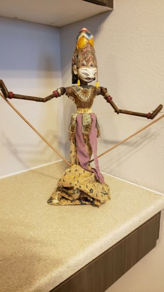 Wooden Indonesian Wayang Golek Puppet With Stand - Prince Rama